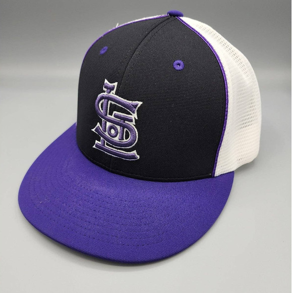 St. Louis Cardinals Purple Richardson Pulse Half Mesh Large XL Baseball Cap - Picture 1 of 6